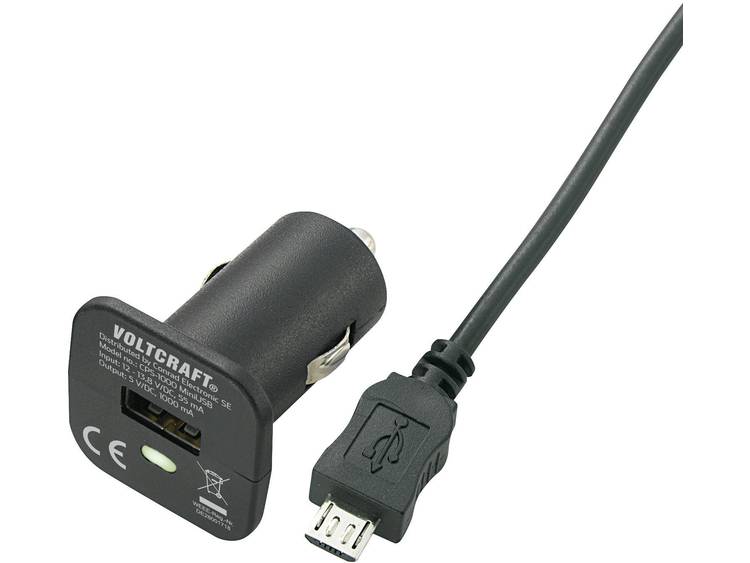 VOLTCRAFT CPS-1000 MicroUSB USB-oplader Autolader Uitgangsstroom (max.) 1000 mA 1 x Micro-USB, USB