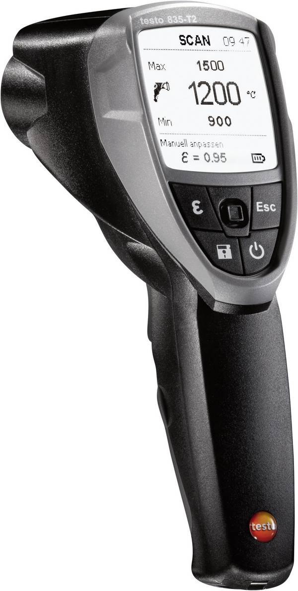 testo 835-T2 Infrarood-thermometer   Optiek 50:1 -10 - +1500 °C Contactmeting