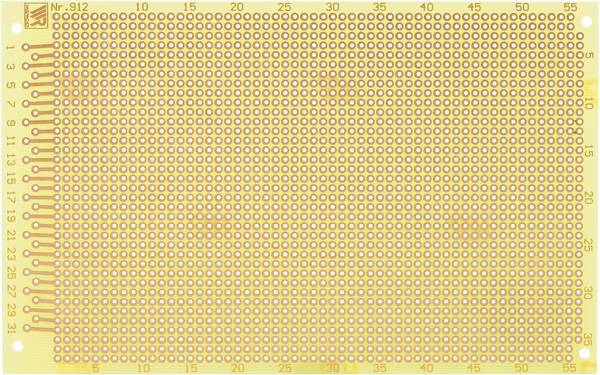 Rademacher WR-Typ 912 Experimenteer printplaat  Epoxide (l x b) 16 cm x 10 cm 35 µm Rastermaat 2.54 mm Inhoud 1 stuk(s)
