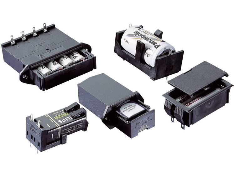 Inbouw-batterijhouder voor printplaatmontage Inschuifbare houder (l x b x h) 57.2 x 72-95.3 x 20-26 