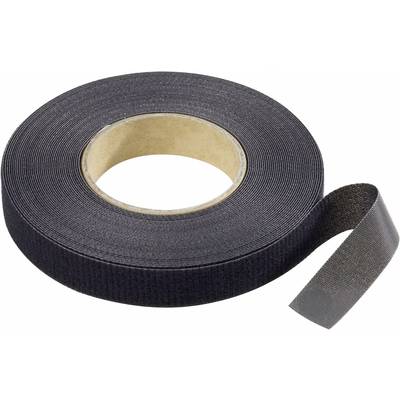 Klittenband  Klittenband (l x b) 10000 mm x 16 mm Zwart
