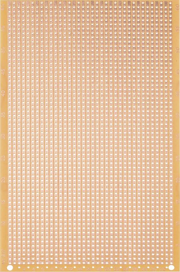 Rademacher WR-Typ 917 Experimenteer printplaat  Hardpapier (l x b) 16 cm x 10 cm 35 µm Rastermaat 2.54 mm Inhoud 1 stuk(s)
