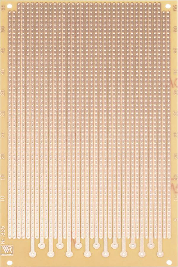 Rademacher WR-Typ 935 Experimenteer printplaat  Hardpapier (l x b) 16 cm x 10 cm 35 µm Rastermaat 2.54 mm Inhoud 1 stuk(s)