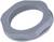 Een zeshoekige kunststof moer in grijs, met binnendraad.