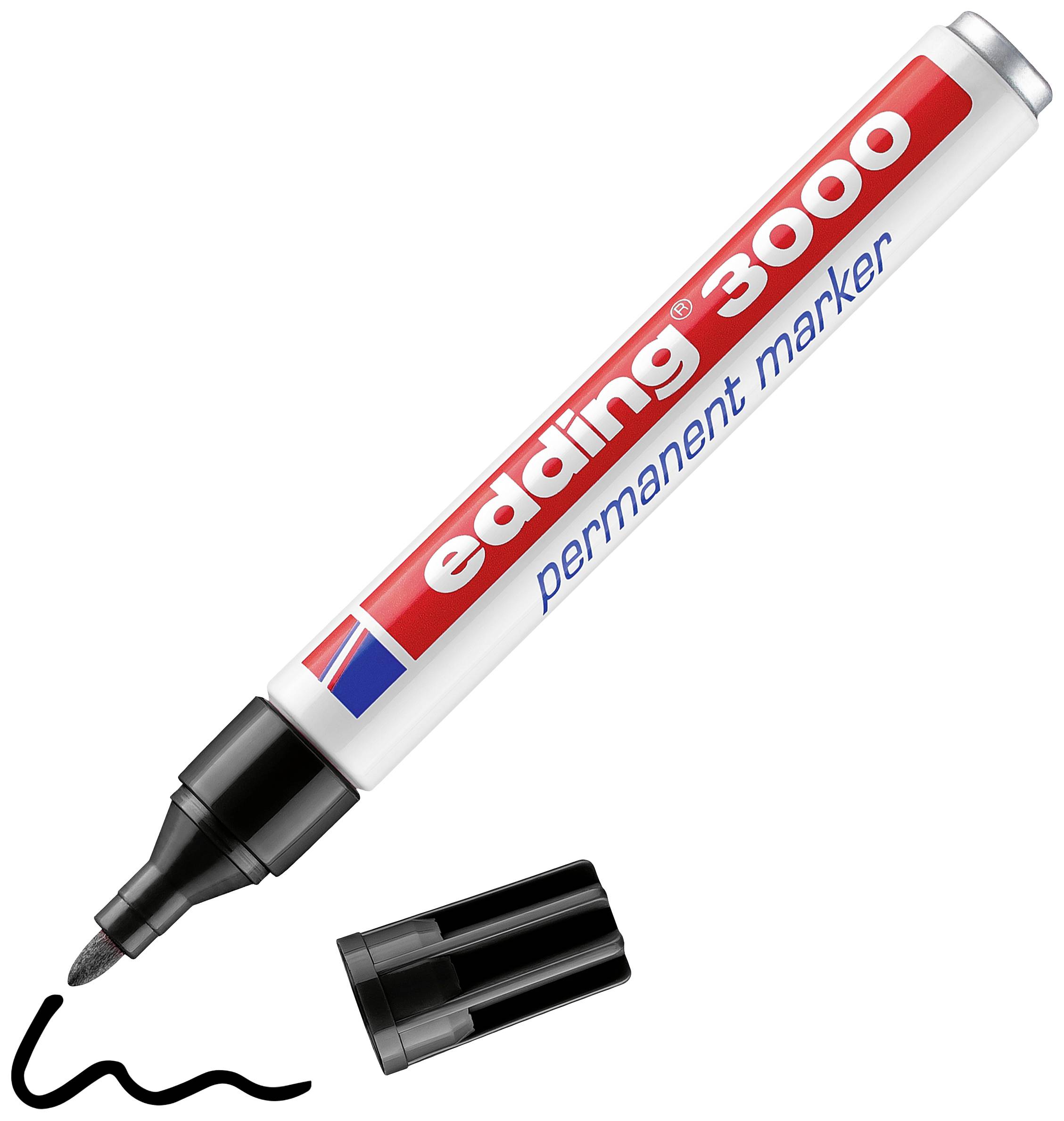 Edding edding 3000 43000001 Permanent marker Zwart Watervast Ja