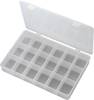 TRU COMPONENTS PP18-01 Assortimentsdoos (l x b x h) 278 x 192 x 43 mm Aantal vakken: 18 Vaste onderverdeling Inhoud 1 stuk(s)