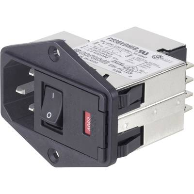 TE Connectivity 8-6609107-1 PS0S0DSXB=C1265 Netfilter Met schakelaar, Met 2 zekeringen, Met IEC-connector 250 V/AC 10 A 