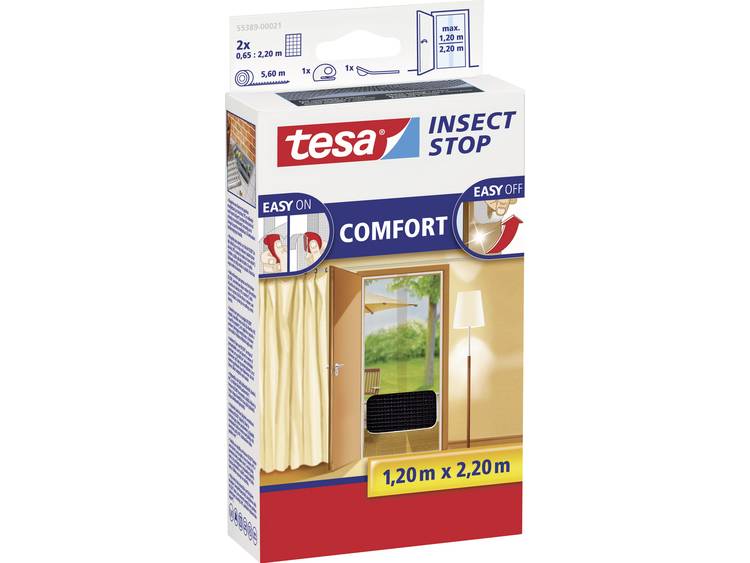 TESA Vliegenhor Comfort voor deuren (l x b) 2.2 m x 1.30 m Antraciet 55389-21 tesa Insect Stop Comfo