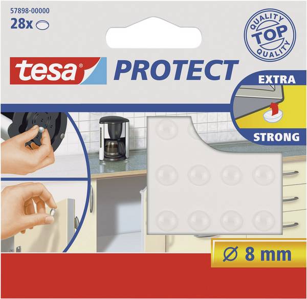 tesa 57898-00000-00 Apparaatvoet Zelfklevend, Rond Transparant (Ø) 8 mm 28 stuk(s)