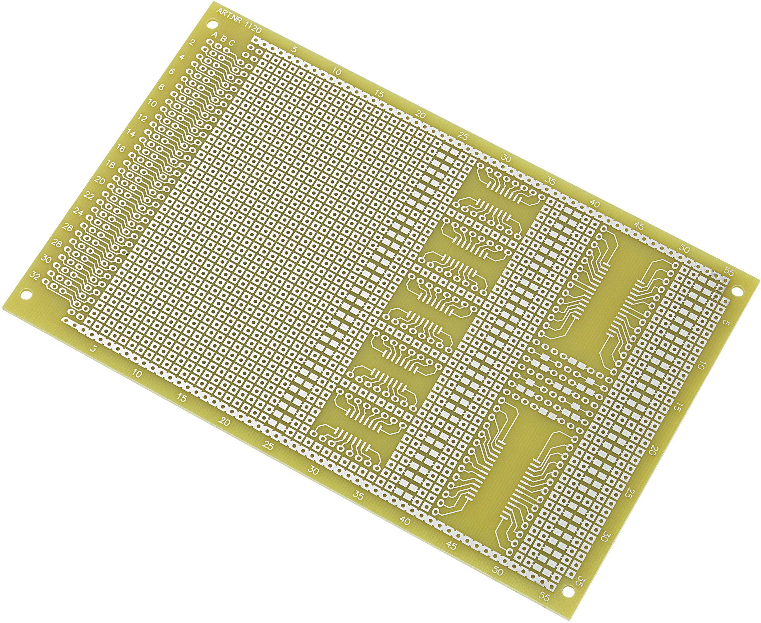 TRU COMPONENTS SU527858 SMD-printplaat Epoxide (l x b) 160 mm x 100 mm 35 µm Rastermaat 2.54 mm Inhoud 1 stuk(s)