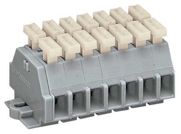 WAGO 261-107/341-000 Klemstrook 6 mm Spanveer Toewijzing: L Grijs 50 stuk(s)