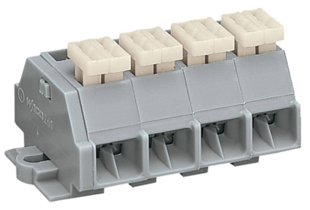 WAGO 261-204/332-000 Klemstrook 10 mm Spanveer Toewijzing: L Grijs 100 stuk(s) Package