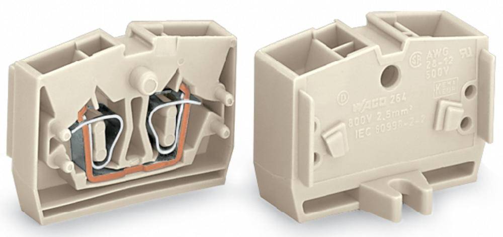 WAGO 264-230 Aderklem 10 mm Spanveer Toewijzing: L Grijs 100 stuk(s) Piece