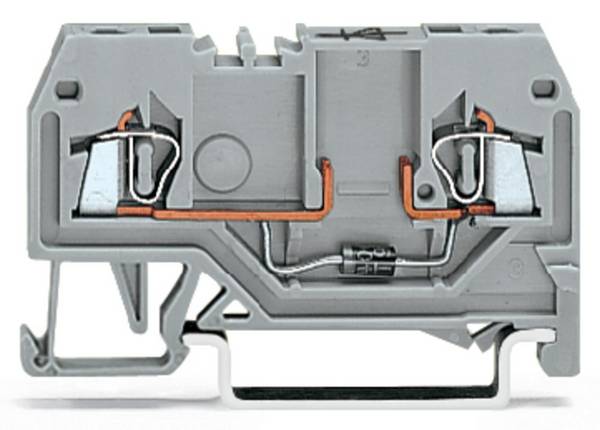 WAGO 279-915/281-411 Diodeklem 4 mm Spanveer Toewijzing: L Grijs 100 stuk(s)