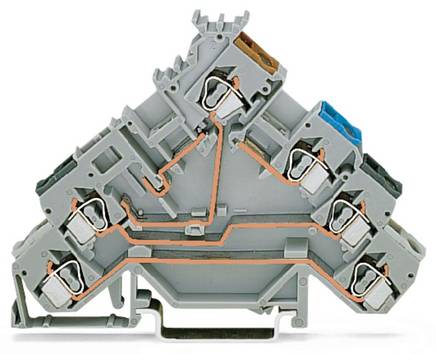 WAGO 280-588 Initiatorklem 5 mm Spanveer Toewijzing: L Grijs 50 stuk(s) Piece