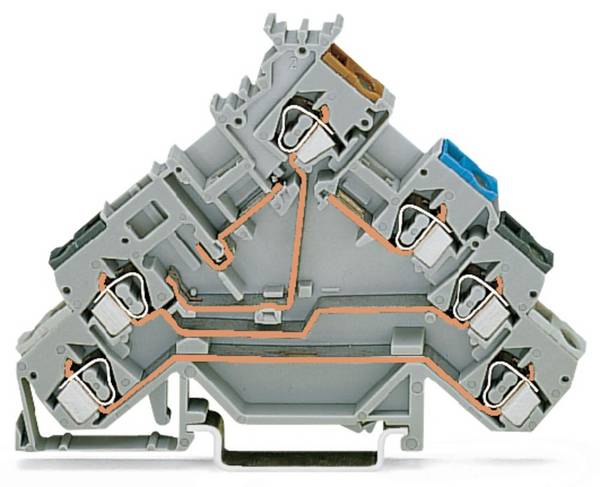 WAGO 280-588 Initiatorklem 5 mm Spanveer Toewijzing: L Grijs 50 stuk(s)