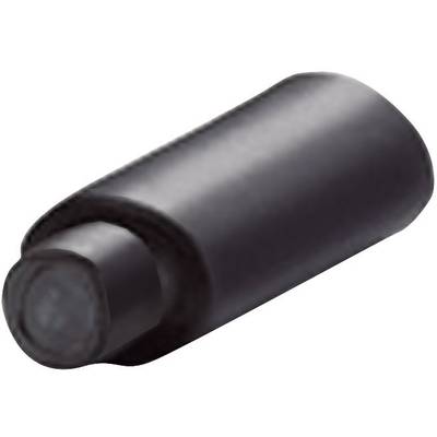 Een zwarte stift met een afgeronde dop ligt schuin op een wit oppervlak.