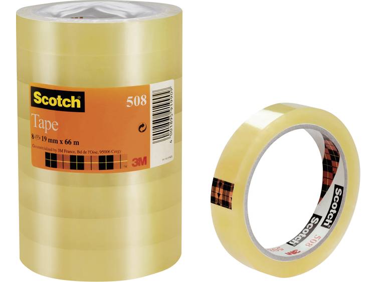 Scotch transparant plakband 508 (l x b) 66 m x 19 mm Transparant FT-5100-9733-8 3M Inhoud: 8 rollen