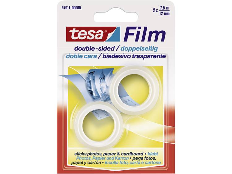tesafilm dubbelzijdig plakband (l x b) 7.5 m x 12 mm Transparant PP 57911 TESA Inhoud: 1 pack