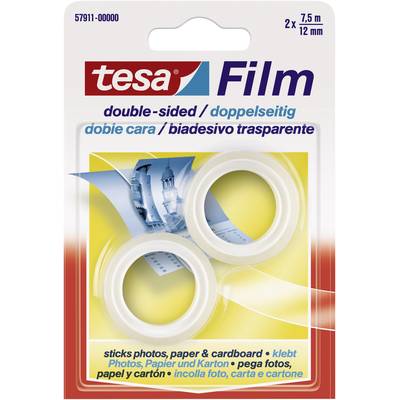 tesa  57911-00000-01 Dubbelzijdige tape tesafilm Transparant (l x b) 7.5 m x 12 mm 2 stuk(s)