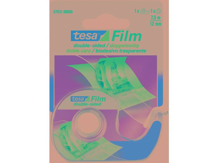 Dubbelzijdige plakband tesa film 12mmx7.5m +dispenser bliste