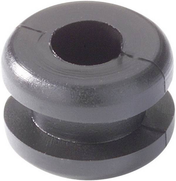 HellermannTyton HV1201B-PVC-BK-N1 Kabeldoorvoering   Klem-Ø (max.) 4 mm Plaatdikte (max.) 2.5 mm PVC Zwart 1 stuk(s)