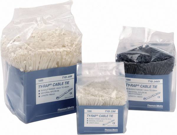 ABB TYB25M TYB25M Kabelbinder 186 mm 4.80 mm Natuur Met metalen tong 1000 stuk(s)