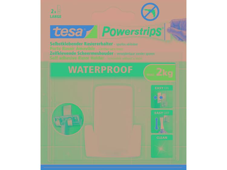 Tesa powerstrips waterproof scheermeshouder wit