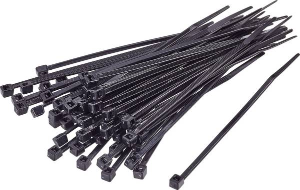 TRU COMPONENTS 1592799 TC-CVR150BK203 Kabelbinder 150 mm 3.60 mm Zwart UV-gestabiliseerd 100 stuk(s)