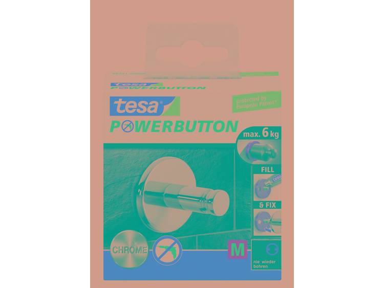 Tesa powerbutton universal haak medium chroom