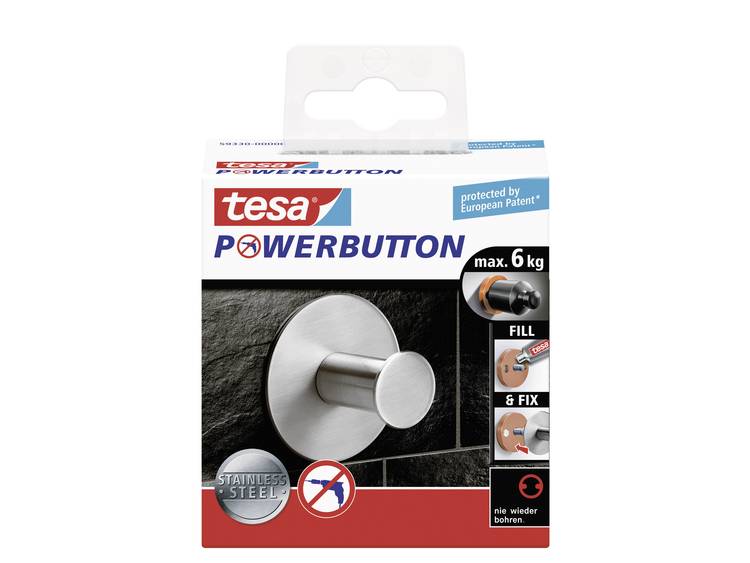 Tesa powerbutton classic haak rond rvs