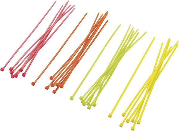 TRU COMPONENTS 1570922 ST150M Kabelbinder 150 mm 2.50 mm Neon-groen, Neon-oranje, Neon-geel, Neon-pink  80 stuk(s)
