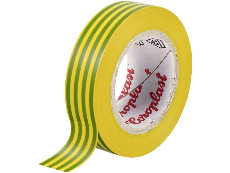 Coroplast 302 PVC-isolatietape (l x b) 25 m x 19 mm Groen-geel PVC Inhoud: 1 rollen