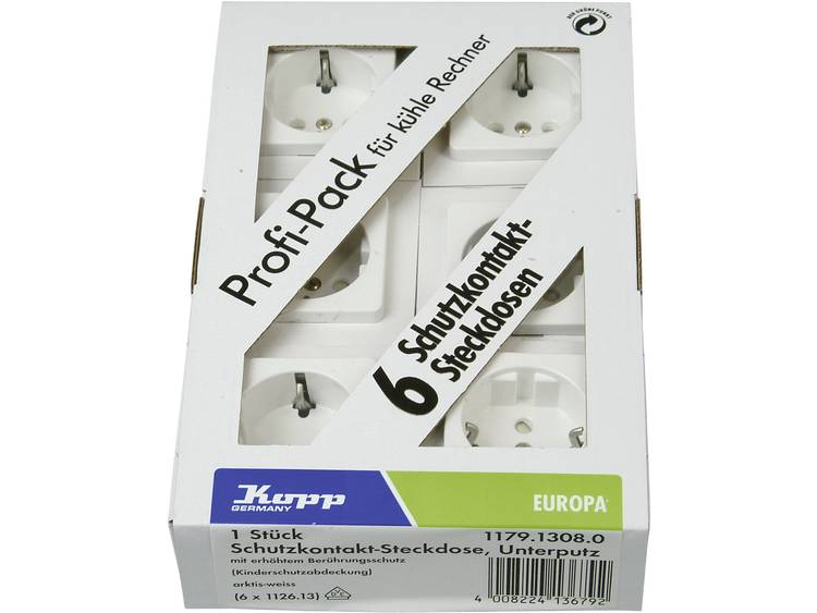 Kopp Randgeaard stopcontact met kinderbeveiliging verpakking 6 stuks EUROPA wit 117913080
