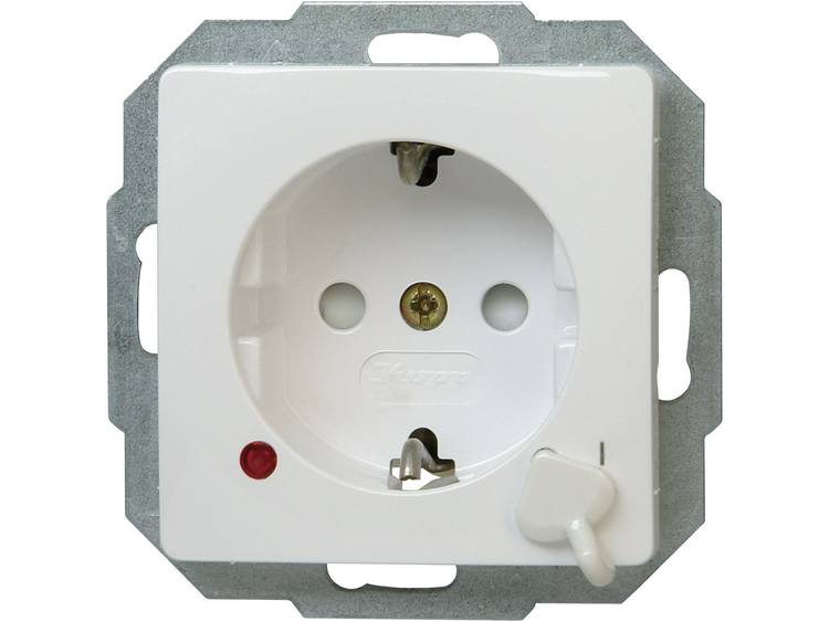 Kopp Stopcontact met randaarde met aan-uit-schakelaar, 1-polig Paris wit 136702010