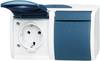 Busch-Jaeger 20/2 EW-53 Ocean (opbouw) Wandcontactdoos dubbel spatwaterdicht Blauw, Groen