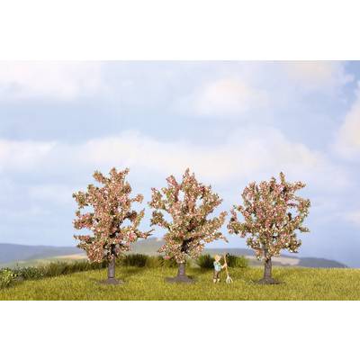 NOCH  25112 Set bomen Fruitboom 80 tot 80 mm Roze, Bloeiend 3 stuk(s)
