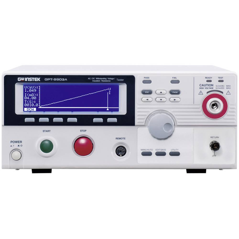 GW Instek GPT-9903A Isolatiemeter, Stootspanningstester 100 V, 250 V, 500 V, 1000 V 50 GΩ