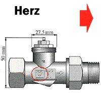 Een technisch onderdeel met de aanduiding 'Hart', afmetingen 27,5 mm x 50 mm, toont een verbindingspunt met richtingspijl naar rechts.