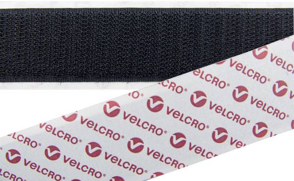 VELCRO® E08802033011425 Klittenband Om vast te plakken Haakdeel (l x b) 25000 mm x 20 mm Zwart 25 m