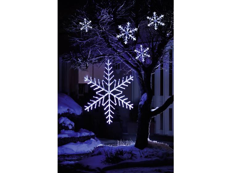 Konstsmide Lichtgordijn sneeuwvlokken Koud-wit Buiten 24 V 60 LED (b x h) 400 cm x 30 cm