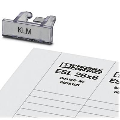 KLM + ESL 26X6 - klemlijst-opschriftdrager KLM + ESL 26X6 Phoenix Contact Inhoud: 100 stuk(s)