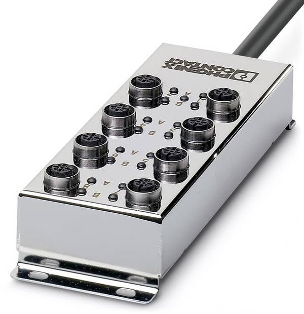 Phoenix Contact SACB-8/16-L- 5,0PVC FB 1555541 Passieve sensor/actorbox M12-verdeler met metalen schroefdraad 1 stuk(s) Piece