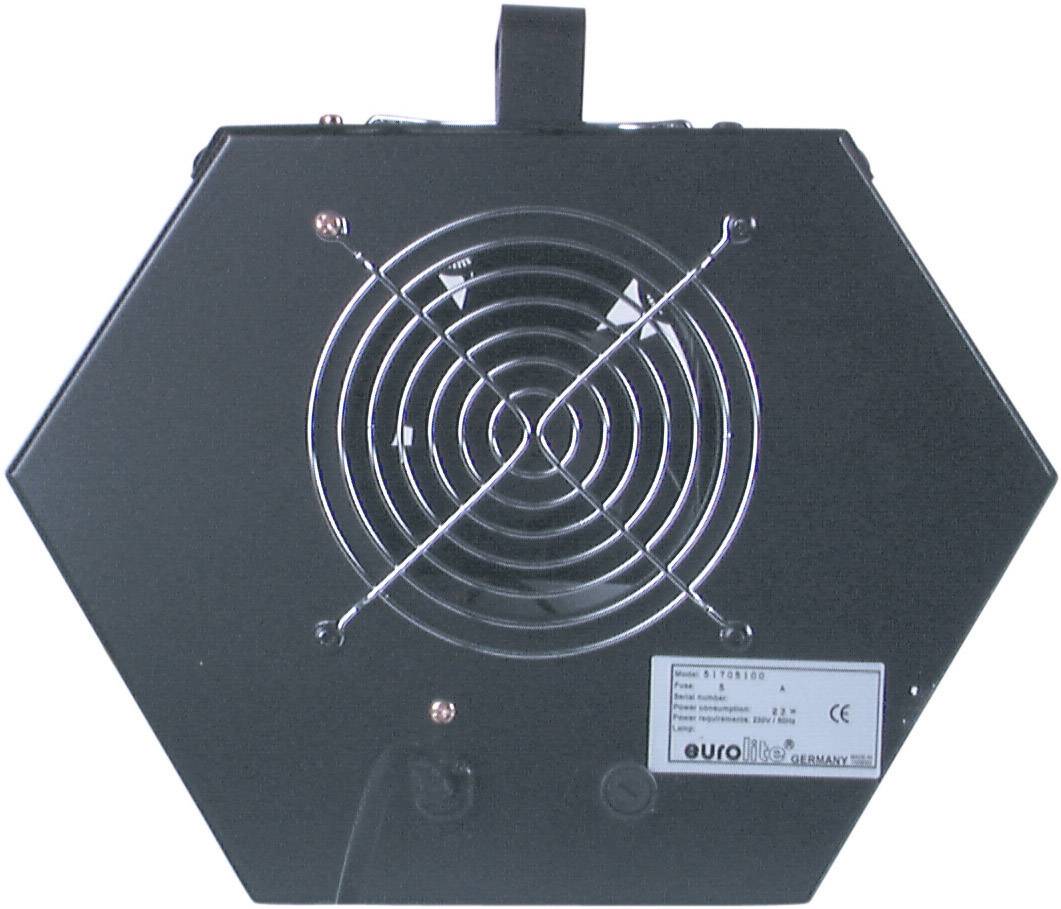Zeshoekige ventilator met beschermrooster en productlabel.
