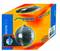 Packaging of a 10 cm mirror disco ball by Eurolite, with starry sky effect, on an orange-blue background.