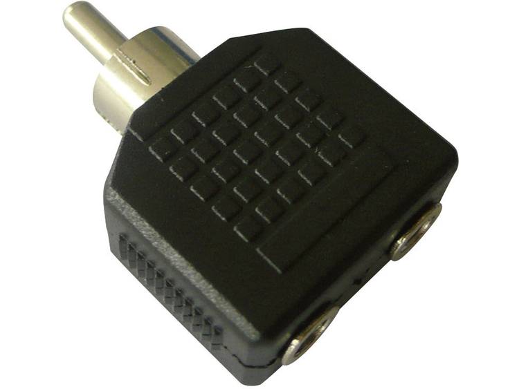 SpeaKa Professional Cinch-Jackplug Audio Adapter [1x Cinch-stekker 2x Jackplug female 3.5 mm] Zwart