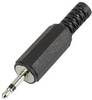 TRU COMPONENTS 595185 Jackplug 2,5 mm Stekker, recht Aantal polen: 2 Mono Zwart 1 stuk(s)