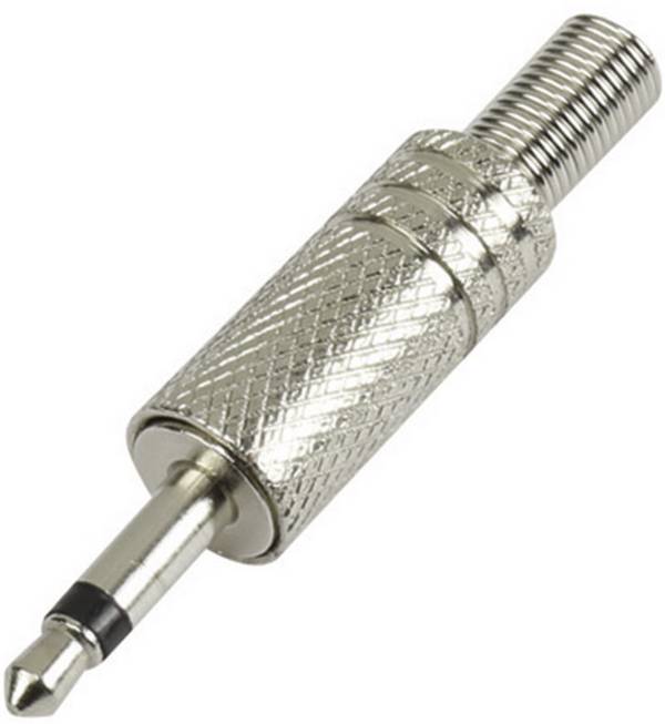 TRU COMPONENTS 1572331 Jackplug 3,5 mm Stekker, recht Aantal polen: 2 Mono Zilver 1 stuk(s)