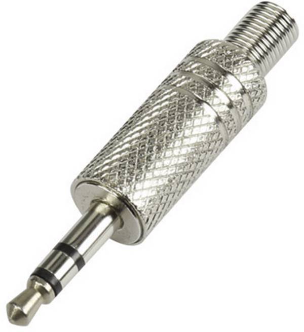 TRU COMPONENTS 595197 Jackplug 3,5 mm Stekker, recht Aantal polen: 3 Stereo Zilver 1 stuk(s)