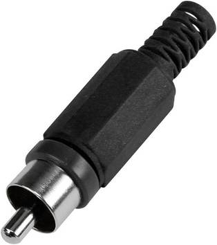 TRU COMPONENTS 595227 Cinch-connector Stekker, recht Aantal polen: 2  Zwart 1 stuk(s)